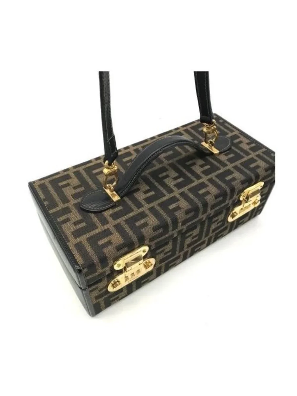 Fendi Zucca Trunk Vanity 2-Way Hand Bag Brown - Picture 4 of 8